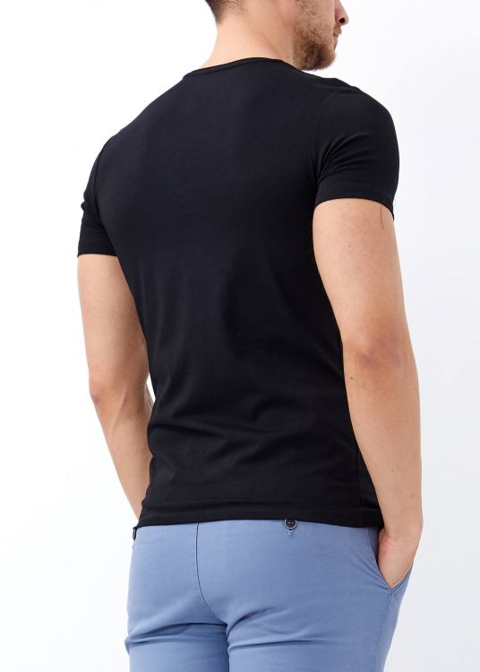 Men Black Slim Fit Lycra Basic T-Shirt - 4