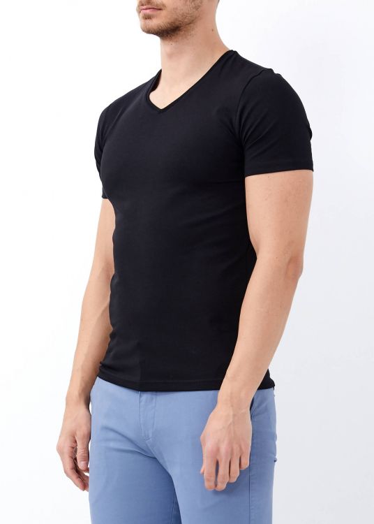 Men Black Slim Fit Lycra Basic T-Shirt - 5