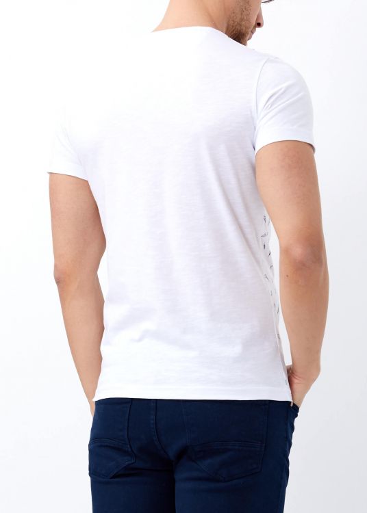 Men's White Crew Neck Slim Fit T-Shirt - 4