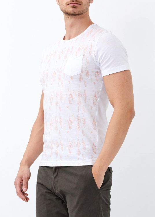 Men's White Pocket Scoop-Neck T-Shirt - 5