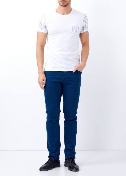 Men's White Pocket Scoop-Neck T-Shirt - 2