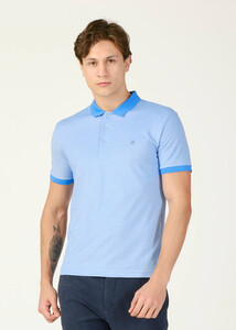 ADZE TOPTAN - Toptan Erkek Mavi Polo Yaka Çizgili T-shirt