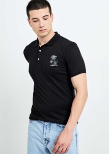 ADZE TOPTAN - Toptan Erkek Siyah Cepli Polo Yaka T-shirt 