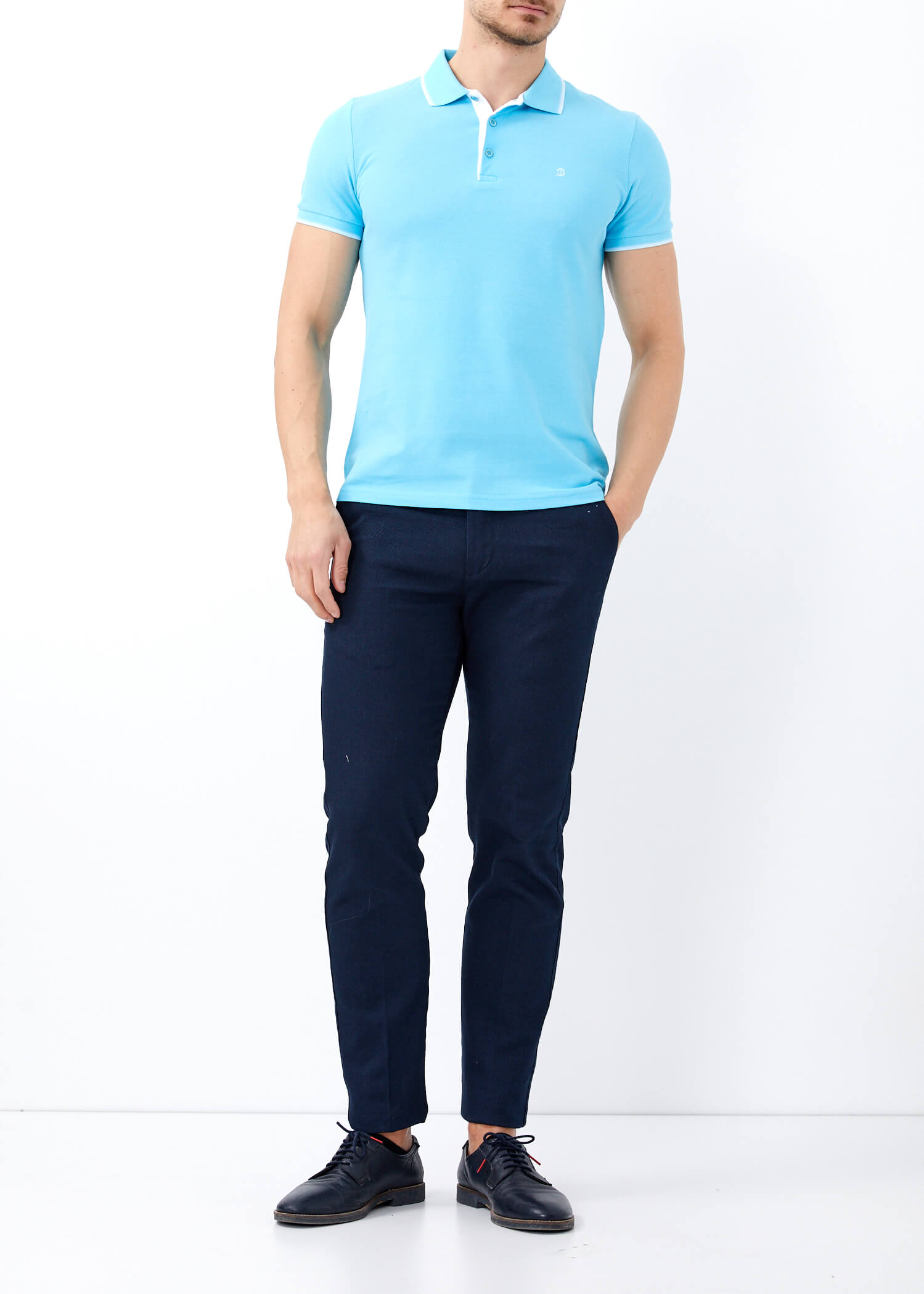 aqua blue polo shirt
