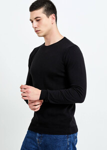  Wholesale Men's Black Crew Neck Sports Sweater - 5