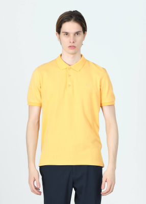 Wholesale Men's Dark Yellow Basic Polo Neck T-Shirt 