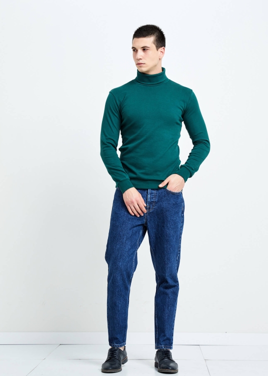 Wholesale Men's Hunter Full Turtleneck Basic Sweatshirt - 5