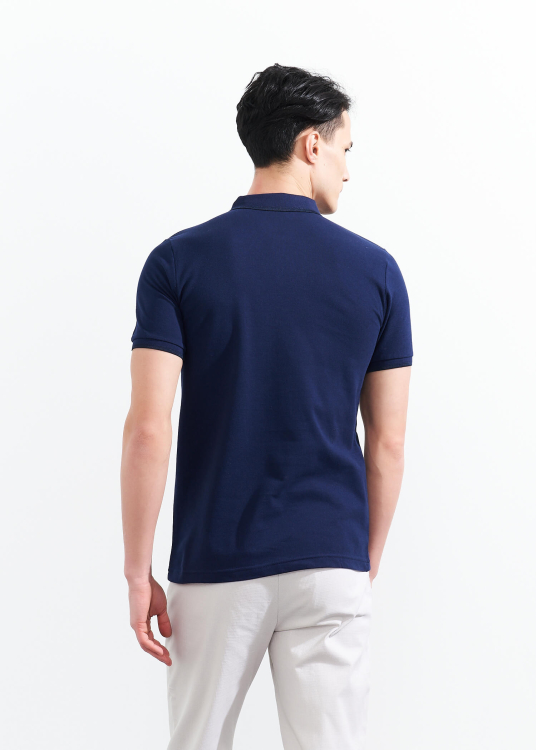 Wholesale Men's Indıgo Striped Polo Neck T-shirt - 5