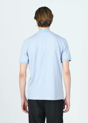 Wholesale Mens Lıght Blue Polo Collar Regular Fit T-shırt - 4