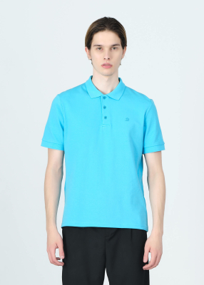 Wholesale Men's Light Turquoıse Basic Polo Neck T-Shirt 
