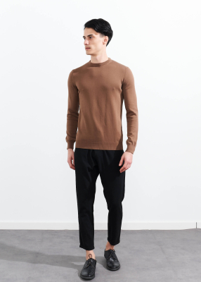  Wholesale Men's Mink Crew Neck Basic Cotton Sweater - 2