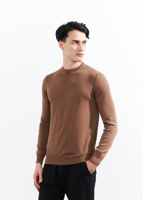  Wholesale Men's Mink Crew Neck Basic Cotton Sweater - 4