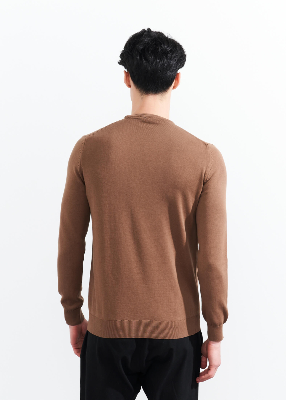  Wholesale Men's Mink Crew Neck Basic Cotton Sweater - 5