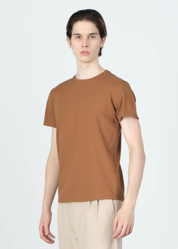 Wholesale Men's Mink Crew Neck Lycra T-shirt - 3