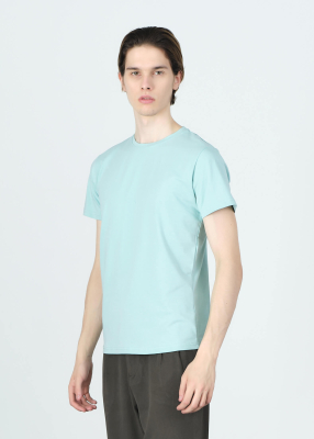 Wholesale Men's Mint Crew Neck Lycra T-shirt - 3