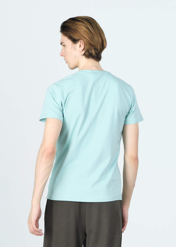 Wholesale Men's Mint Crew Neck Lycra T-shirt - 4