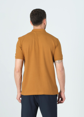 Wholesale Men's Mustard Basic Polo Neck T-Shirt - 4