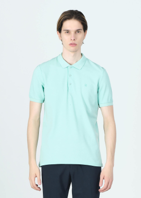 Wholesale Men's Nile Green Basic Polo Neck T-Shirt 