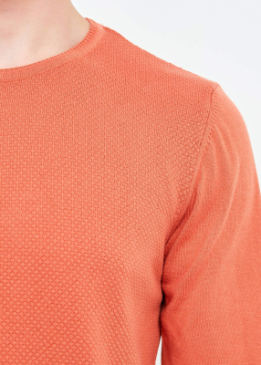  Wholesale Men's Orange Crew Neck Sports Sweater - 4