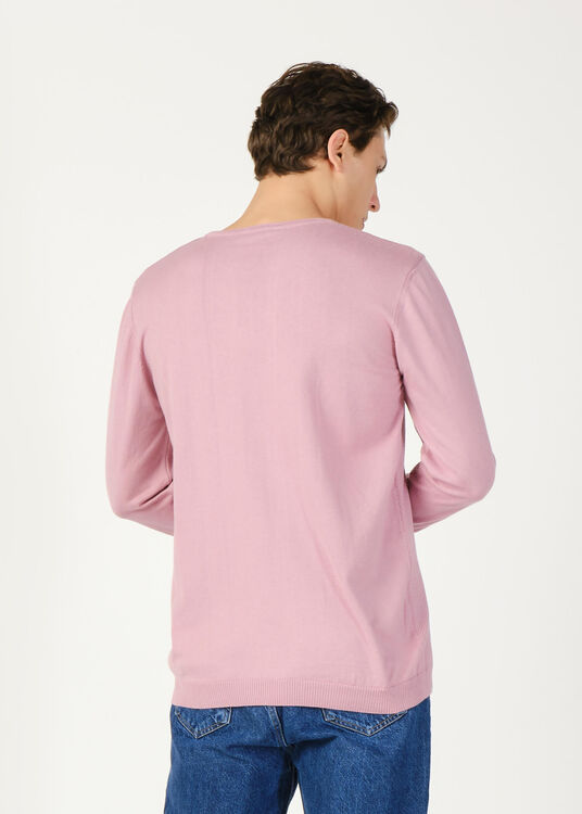  Wholesale Men's Pink Crew Neck Sports Sweater - 4