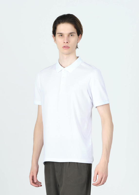 Wholesale Mens White Polo Collar Regular Fit T-shırt - 3