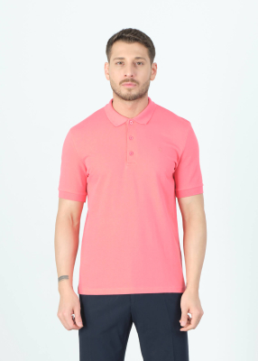 Wholesale Men's Pomegranate Basic Polo Neck T-Shirt 