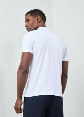 Wholesale Men's White Basic Polo Neck T-Shirt - 2