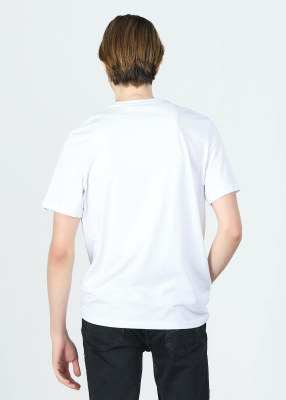 Wholesale Men's White Embroidery Printed Regular Fit T-Shirt - 5