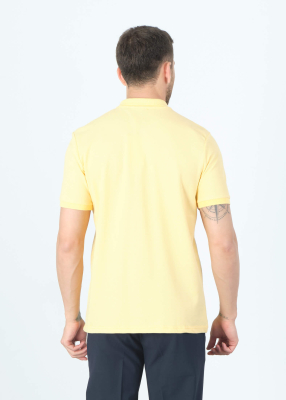 Wholesale Men's Yellow Basic Polo Neck T-Shirt - 3